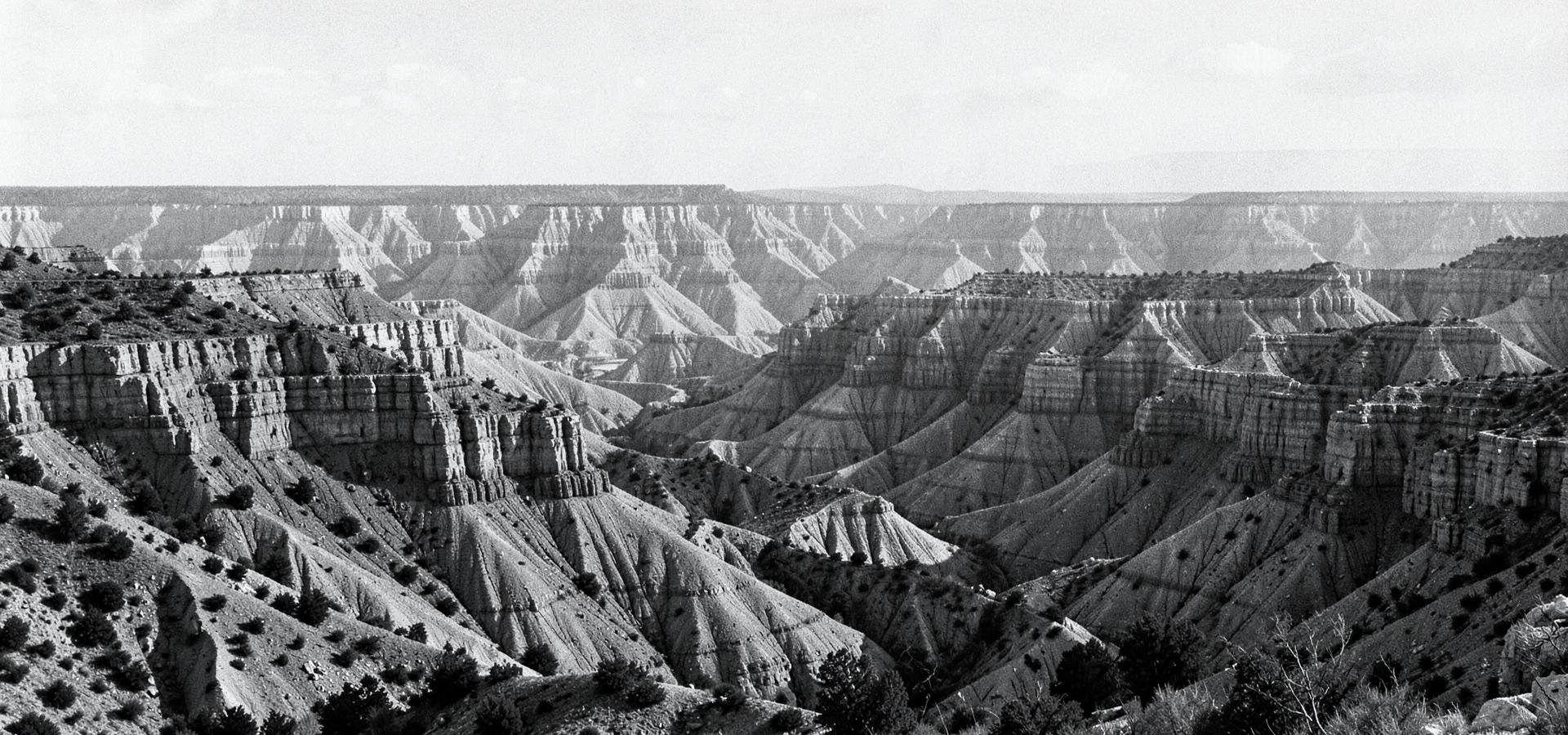 Layered badlands strata